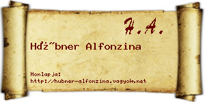 Hübner Alfonzina névjegykártya